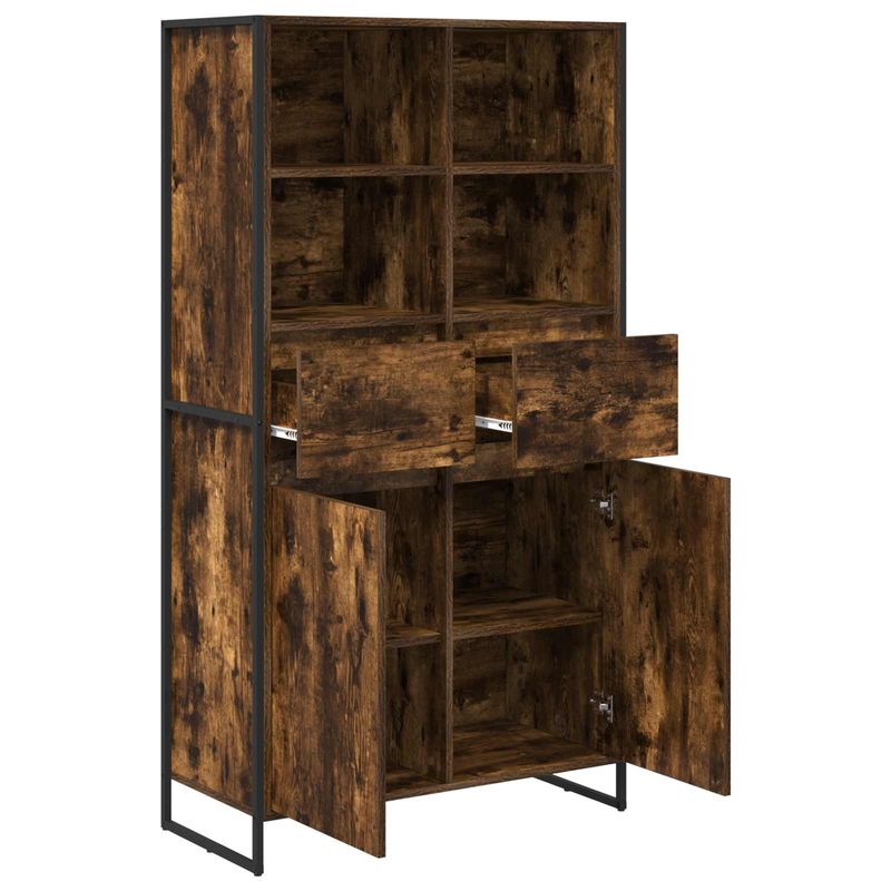 Casa si Gradina - Mobilier - Comode si corpuri - Corpuri bucatarie - Bufet 2 pcs Stejar fumuriu 81 x 36 x 150.5 cm Lemn compozit - Infinity.ro