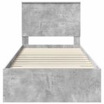 Casa si Gradina - Mobilier - Paturi si accesorii - Paturi - Cadru de pat Gri beton si argintiu 75 x 190 cm Lemn compozit - Infinity.ro