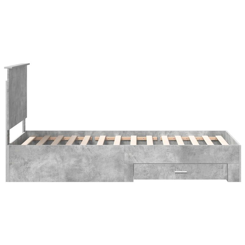 Casa si Gradina - Mobilier - Paturi si accesorii - Paturi - Cadru de pat Gri beton si argintiu 75 x 190 cm Lemn compozit - Infinity.ro