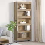 Casa si Gradina - Mobilier - Biblioteci si rafturi - Biblioteci - Dulap pentru carti 2 pcs Stejar artizanal 80 x 30 x 155 cm - Infinity.ro