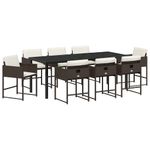 Casa si Gradina - Gradina si terasa - Mobilier exterior - Scaune si sezlonguri gradina - Set de masa pentru gradina 9 pcs Maro poliratan - Infinity.ro