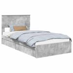 Casa si Gradina - Mobilier - Paturi si accesorii - Paturi - Pat cu storage Gri din beton 100 x 200 cm Lemn compozit - Infinity.ro