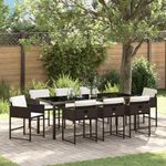 Casa si Gradina - Gradina si terasa - Mobilier exterior - Scaune si sezlonguri gradina - Set de masa pentru gradina 9 pcs Maro poliratan - Infinity.ro