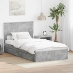 Casa si Gradina - Mobilier - Paturi si accesorii - Paturi - Pat cu storage Gri din beton 100 x 200 cm Lemn compozit - Infinity.ro
