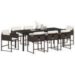 Casa si Gradina - Gradina si terasa - Mobilier exterior - Scaune si sezlonguri gradina - Set de masa pentru gradina 9 pcs Maro poliratan - Infinity.ro