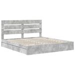 Casa si Gradina - Mobilier - Paturi si accesorii - Paturi - Pat cu storage Gri din beton 200 x 200 cm Lemn compozit - Infinity.ro