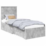 Casa si Gradina - Mobilier - Paturi si accesorii - Paturi - Cadru de pat Gri beton si argintiu 75 x 190 cm Lemn compozit - Infinity.ro