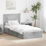 Casa si Gradina - Mobilier - Paturi si accesorii - Paturi - Pat cu storage Gri din beton 90 x 190 cm Lemn compozit - Infinity.ro