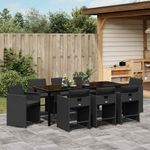 Casa si Gradina - Gradina si terasa - Mobilier exterior - Scaune si sezlonguri gradina - Set de masa pentru gradina 9 pcs Negru poliratan - Infinity.ro