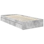 Casa si Gradina - Mobilier - Paturi si accesorii - Paturi - Pat cu storage Gri din beton 90 x 190 cm Lemn compozit - Infinity.ro