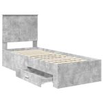 Casa si Gradina - Mobilier - Paturi si accesorii - Paturi - Cadru de pat Gri beton si argintiu 75 x 190 cm Lemn compozit - Infinity.ro