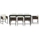 Casa si Gradina - Gradina si terasa - Mobilier exterior - Scaune si sezlonguri gradina - Set de masa pentru gradina 9 pcs Maro poliratan - Infinity.ro