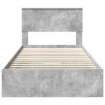 Casa si Gradina - Mobilier - Paturi si accesorii - Paturi - Pat cu storage Gri din beton 100 x 200 cm Lemn compozit - Infinity.ro
