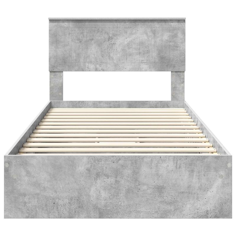 Casa si Gradina - Mobilier - Paturi si accesorii - Paturi - Pat cu storage Gri din beton 100 x 200 cm Lemn compozit - Infinity.ro