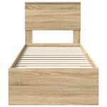 Casa si Gradina - Mobilier - Paturi si accesorii - Paturi - Cadru de pat Sonoma si argintiu 75 x 190 cm Lemn compozit - Infinity.ro