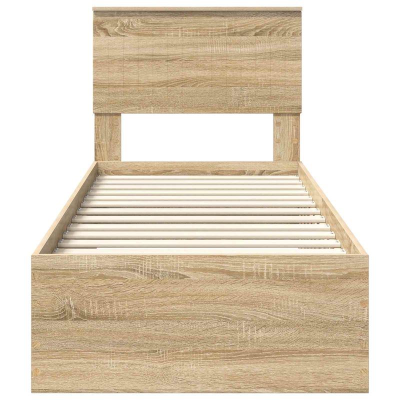 Casa si Gradina - Mobilier - Paturi si accesorii - Paturi - Cadru de pat Sonoma si argintiu 75 x 190 cm Lemn compozit - Infinity.ro