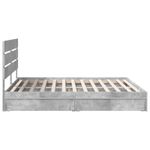 Casa si Gradina - Mobilier - Paturi si accesorii - Paturi - Pat cu storage Gri din beton 200 x 200 cm Lemn compozit - Infinity.ro