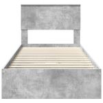 Casa si Gradina - Mobilier - Paturi si accesorii - Paturi - Pat cu storage Gri din beton 90 x 190 cm Lemn compozit - Infinity.ro
