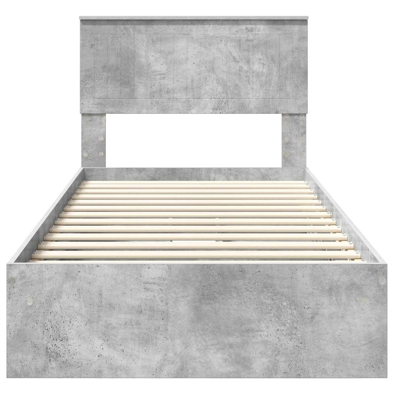 Casa si Gradina - Mobilier - Paturi si accesorii - Paturi - Pat cu storage Gri din beton 90 x 190 cm Lemn compozit - Infinity.ro