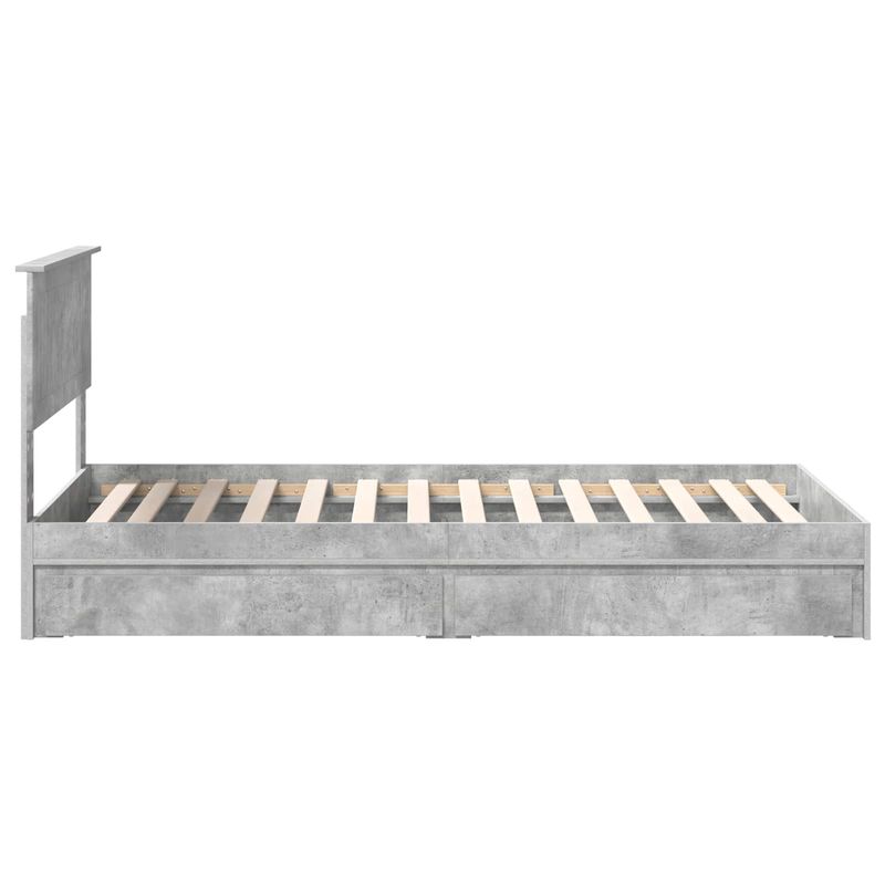 Casa si Gradina - Mobilier - Paturi si accesorii - Paturi - Pat cu storage Gri din beton 100 x 200 cm Lemn compozit - Infinity.ro
