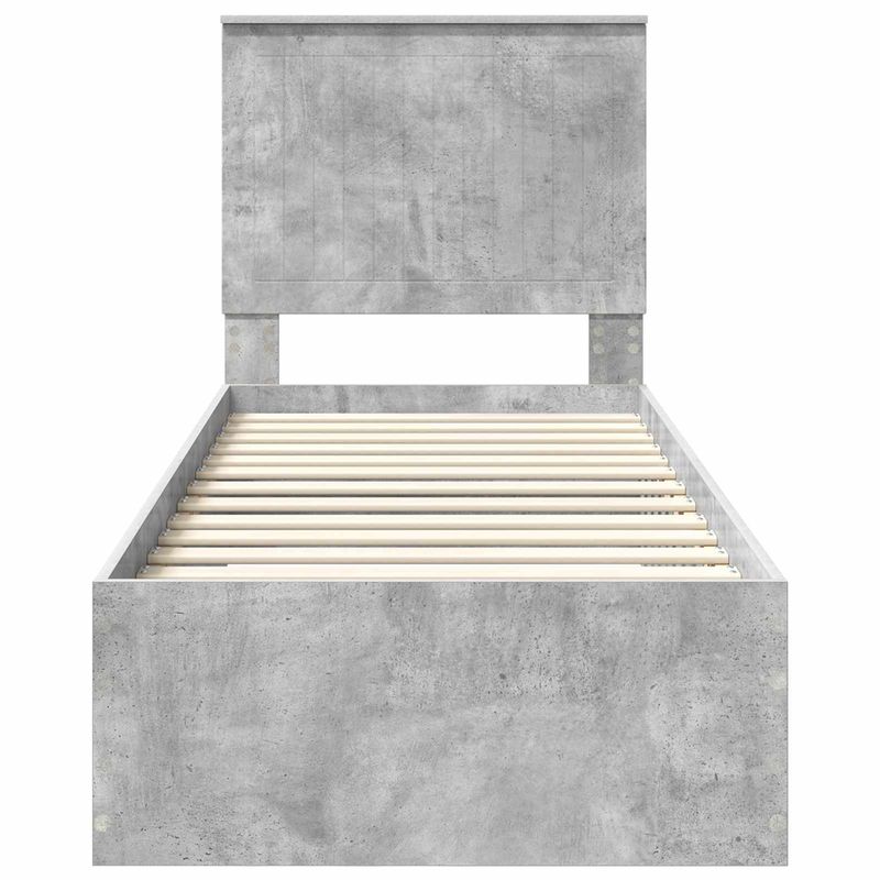 Casa si Gradina - Mobilier - Paturi si accesorii - Paturi - Cadru de pat Gri beton si argintiu 75 x 190 cm Lemn compozit - Infinity.ro