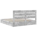 Casa si Gradina - Mobilier - Paturi si accesorii - Paturi - Pat cu storage Gri din beton 200 x 200 cm Lemn compozit - Infinity.ro