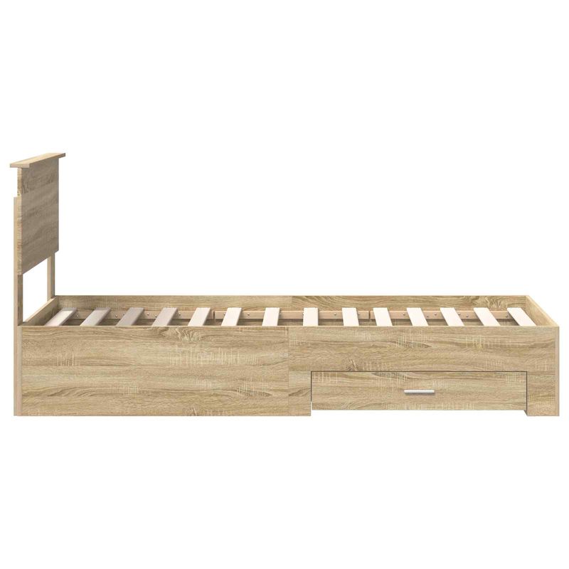 Casa si Gradina - Mobilier - Paturi si accesorii - Paturi - Cadru de pat Sonoma si argintiu 75 x 190 cm Lemn compozit - Infinity.ro