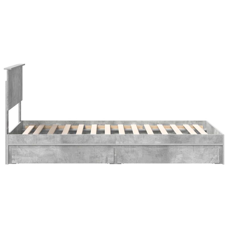 Casa si Gradina - Mobilier - Paturi si accesorii - Paturi - Pat cu storage Gri din beton 90 x 190 cm Lemn compozit - Infinity.ro