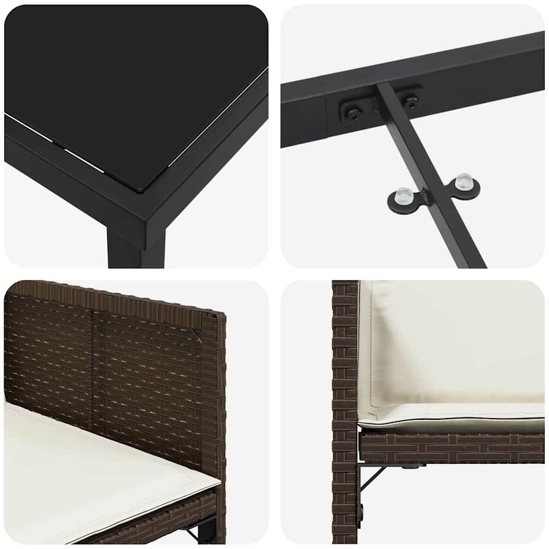 Casa si Gradina - Gradina si terasa - Mobilier exterior - Scaune si sezlonguri gradina - Set de masa pentru gradina 9 pcs Maro poliratan - Infinity.ro