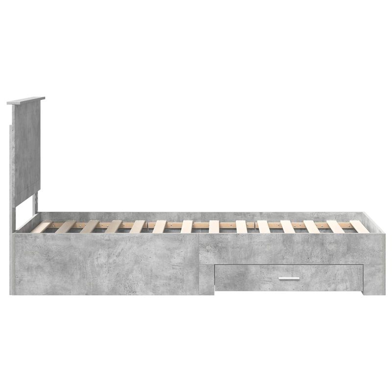 Casa si Gradina - Mobilier - Paturi si accesorii - Paturi - Cadru de pat Gri beton si argintiu 75 x 190 cm Lemn compozit - Infinity.ro