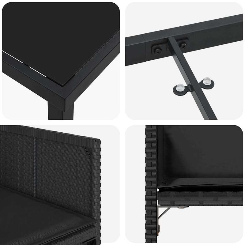 Casa si Gradina - Gradina si terasa - Mobilier exterior - Scaune si sezlonguri gradina - Set de masa pentru gradina 9 pcs Negru poliratan - Infinity.ro