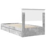 Casa si Gradina - Mobilier - Paturi si accesorii - Paturi - Pat cu storage Gri din beton 90 x 190 cm Lemn compozit - Infinity.ro