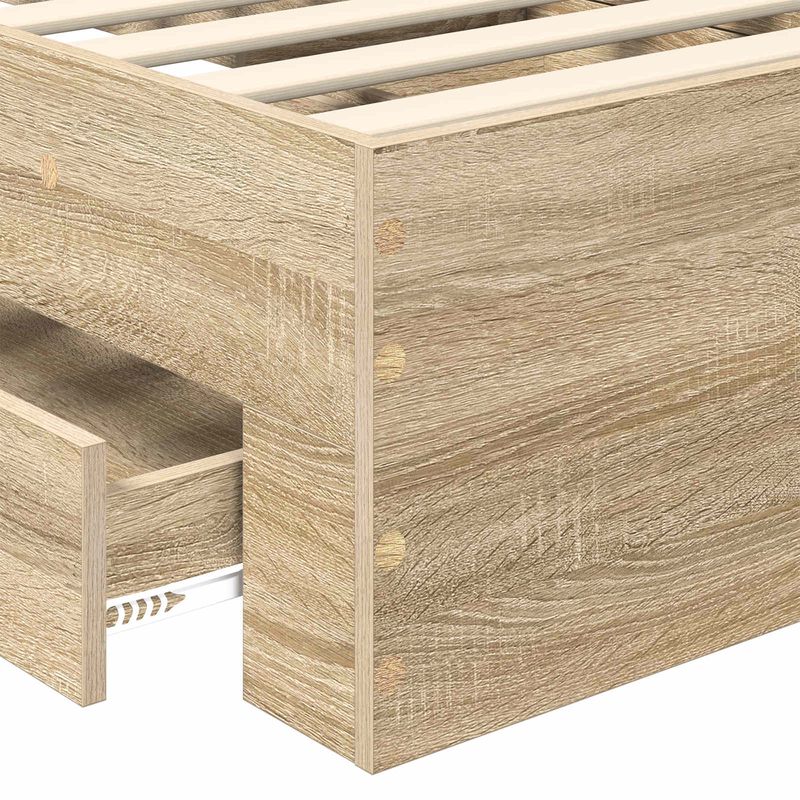 Casa si Gradina - Mobilier - Paturi si accesorii - Paturi - Cadru de pat Sonoma si argintiu 75 x 190 cm Lemn compozit - Infinity.ro
