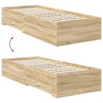 Casa si Gradina - Mobilier - Paturi si accesorii - Paturi - Cadru de pat Sonoma si argintiu 75 x 190 cm Lemn compozit - Infinity.ro
