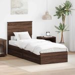 Casa si Gradina - Mobilier - Paturi si accesorii - Paturi - Pat cu storage Stejar inchis 75 x 190 cm Lemn compozit - Infinity.ro