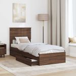 Casa si Gradina - Mobilier - Paturi si accesorii - Paturi - Pat cu storage Stejar inchis 75 x 190 cm Lemn compozit - Infinity.ro
