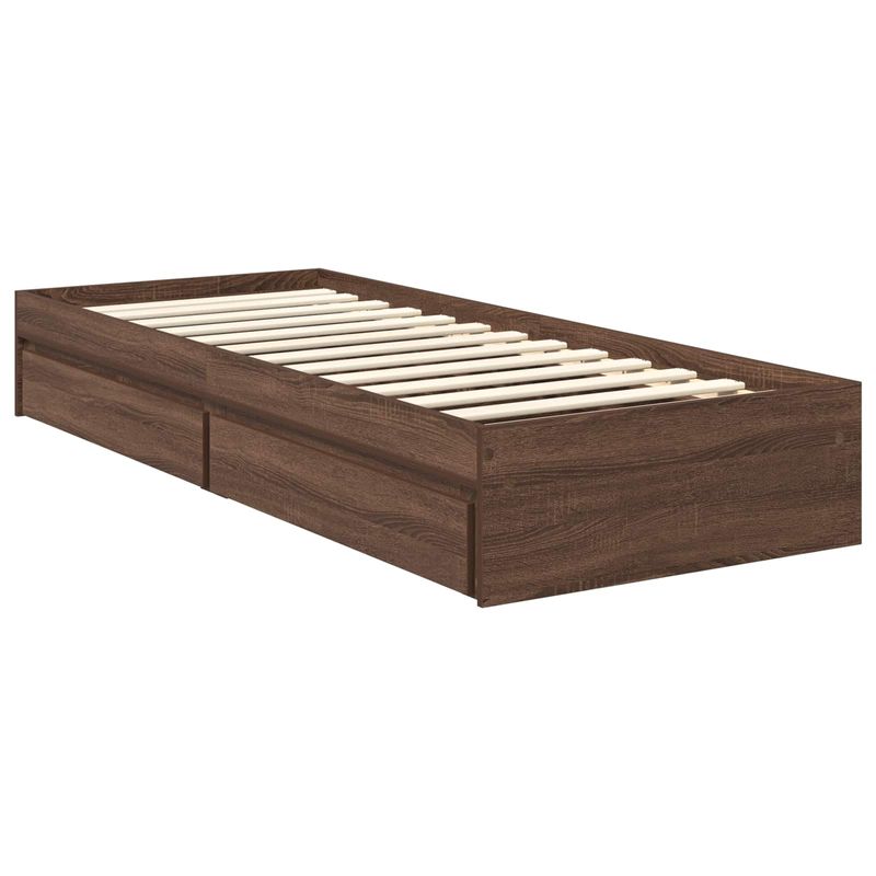 Casa si Gradina - Mobilier - Paturi si accesorii - Paturi - Pat cu storage Stejar inchis 75 x 190 cm Lemn compozit - Infinity.ro