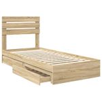 Casa si Gradina - Mobilier - Paturi si accesorii - Paturi - Pat cu storage Stejar Sonoma 90 x 190 cm Lemn compozit - Infinity.ro