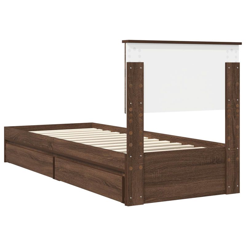 Casa si Gradina - Mobilier - Paturi si accesorii - Paturi - Pat cu storage Stejar inchis 75 x 190 cm Lemn compozit - Infinity.ro