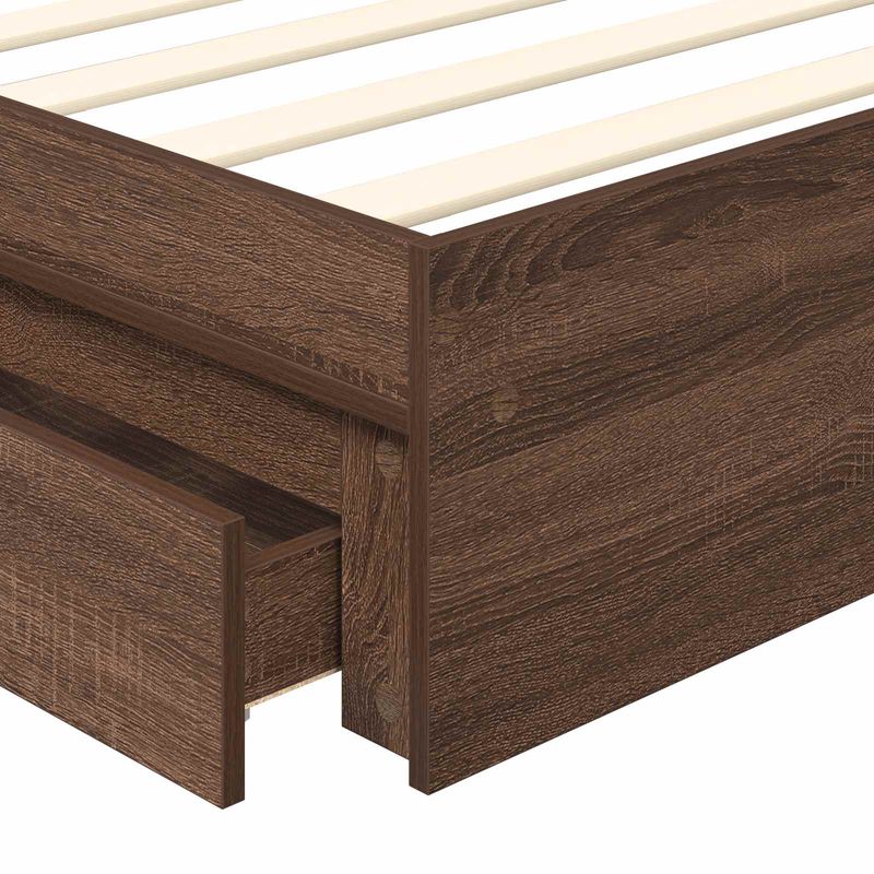 Casa si Gradina - Mobilier - Paturi si accesorii - Paturi - Pat cu storage Stejar inchis 75 x 190 cm Lemn compozit - Infinity.ro