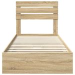 Casa si Gradina - Mobilier - Paturi si accesorii - Paturi - Pat cu storage Stejar Sonoma 90 x 190 cm Lemn compozit - Infinity.ro