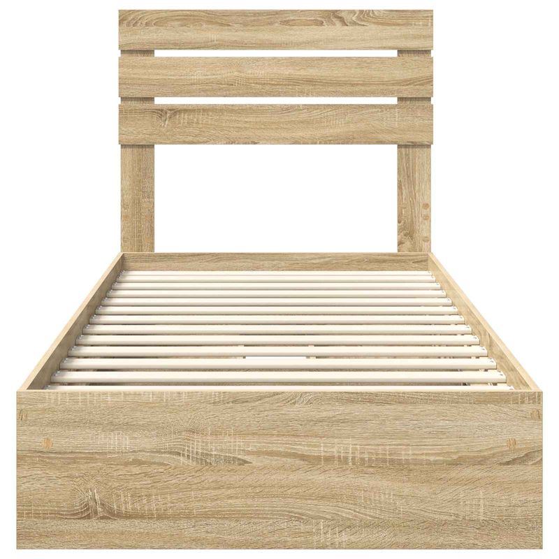 Casa si Gradina - Mobilier - Paturi si accesorii - Paturi - Pat cu storage Stejar Sonoma 90 x 190 cm Lemn compozit - Infinity.ro