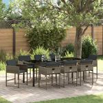 Casa si Gradina - Gradina si terasa - Mobilier exterior - Scaune si sezlonguri gradina - Set de masa pentru gradina 9 pcs Gri poliratan - Infinity.ro