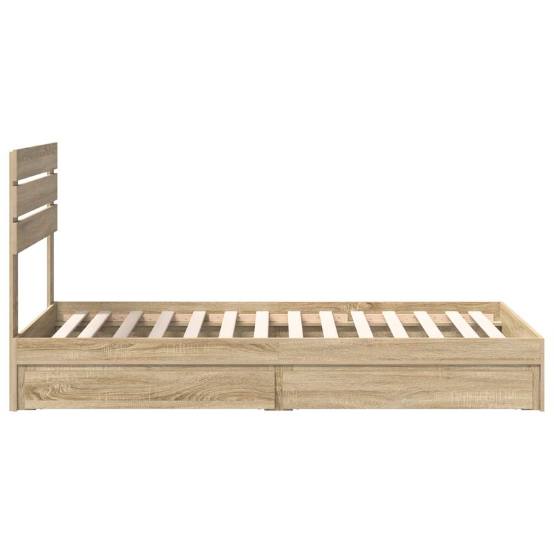 Casa si Gradina - Mobilier - Paturi si accesorii - Paturi - Pat cu storage Stejar Sonoma 90 x 190 cm Lemn compozit - Infinity.ro