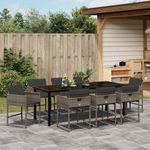 Casa si Gradina - Gradina si terasa - Mobilier exterior - Scaune si sezlonguri gradina - Set de masa pentru gradina 9 pcs Gri poliratan - Infinity.ro