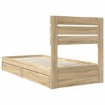 Casa si Gradina - Mobilier - Paturi si accesorii - Paturi - Pat cu storage Stejar Sonoma 90 x 190 cm Lemn compozit - Infinity.ro