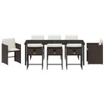 Casa si Gradina - Gradina si terasa - Mobilier exterior - Scaune si sezlonguri gradina - Set de masa pentru gradina 9 pcs Maro poliratan - Infinity.ro