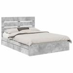Casa si Gradina - Mobilier - Paturi si accesorii - Paturi - Pat cu storage Gri din beton 150 x 200 cm Lemn compozit - Infinity.ro