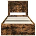 Casa si Gradina - Mobilier - Paturi si accesorii - Paturi - Cadru de pat cu sertar Stejar afumat si argintiu 75 x 190 cm - Infinity.ro