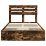 Casa si Gradina - Mobilier - Paturi si accesorii - Paturi - Pat cu storage Stejar fumuriu 135 x 190 cm Lemn compozit - Infinity.ro